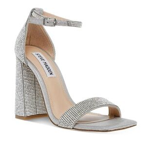 Steve Madden Womens Tiaa Rhinestone Ankle Strap Dress Sandals